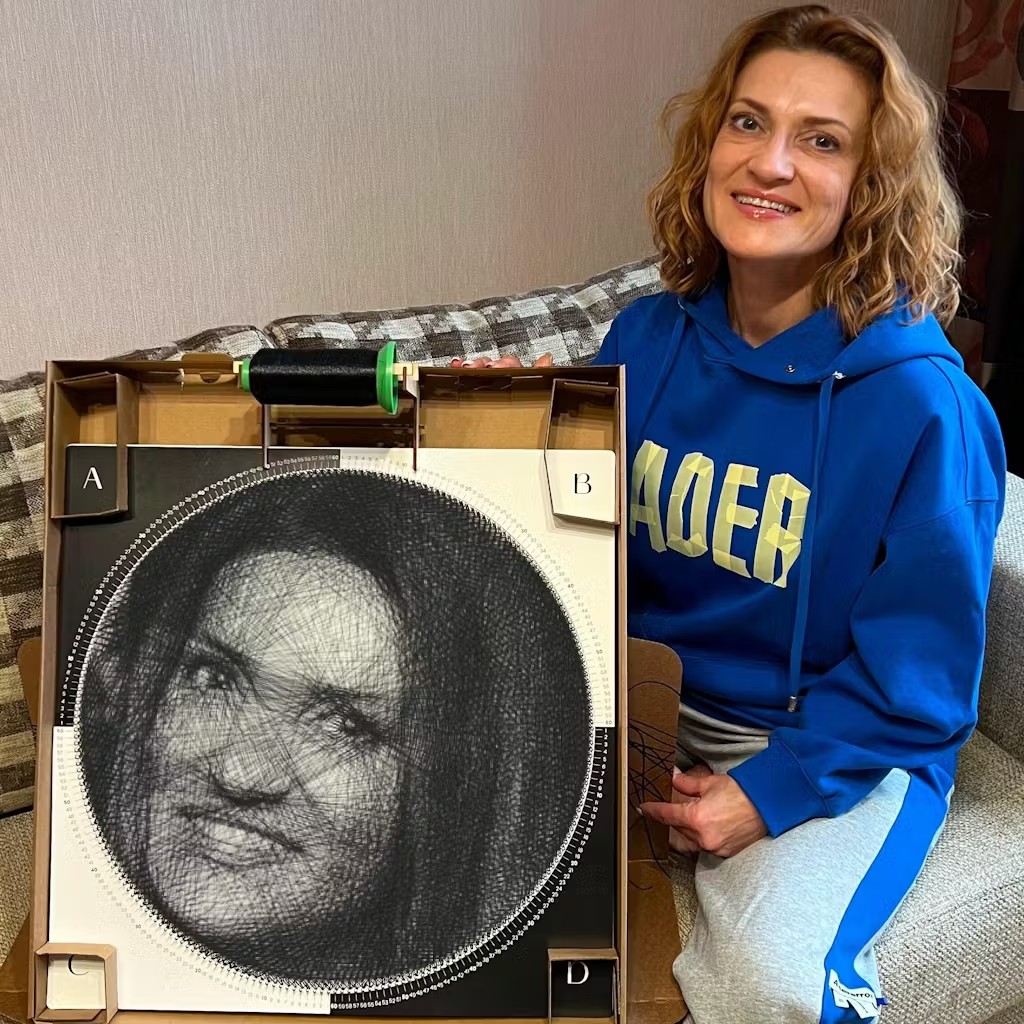 Tamamlanmış kişiye özel String Art tablo